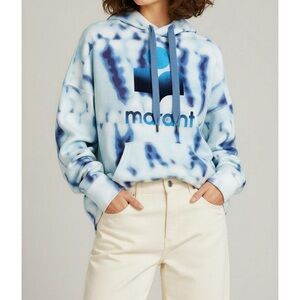 ISABEL MARANT Miley Hooded Sweatshirt, Blue Tie Dye, Large